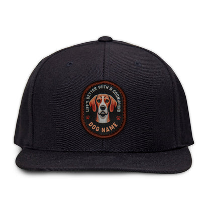 Coonhound (Red & White) Flat Bill