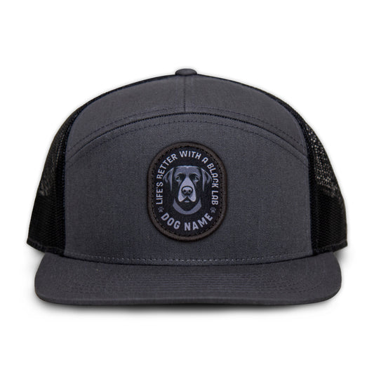 Black Lab Flat Bill Trucker