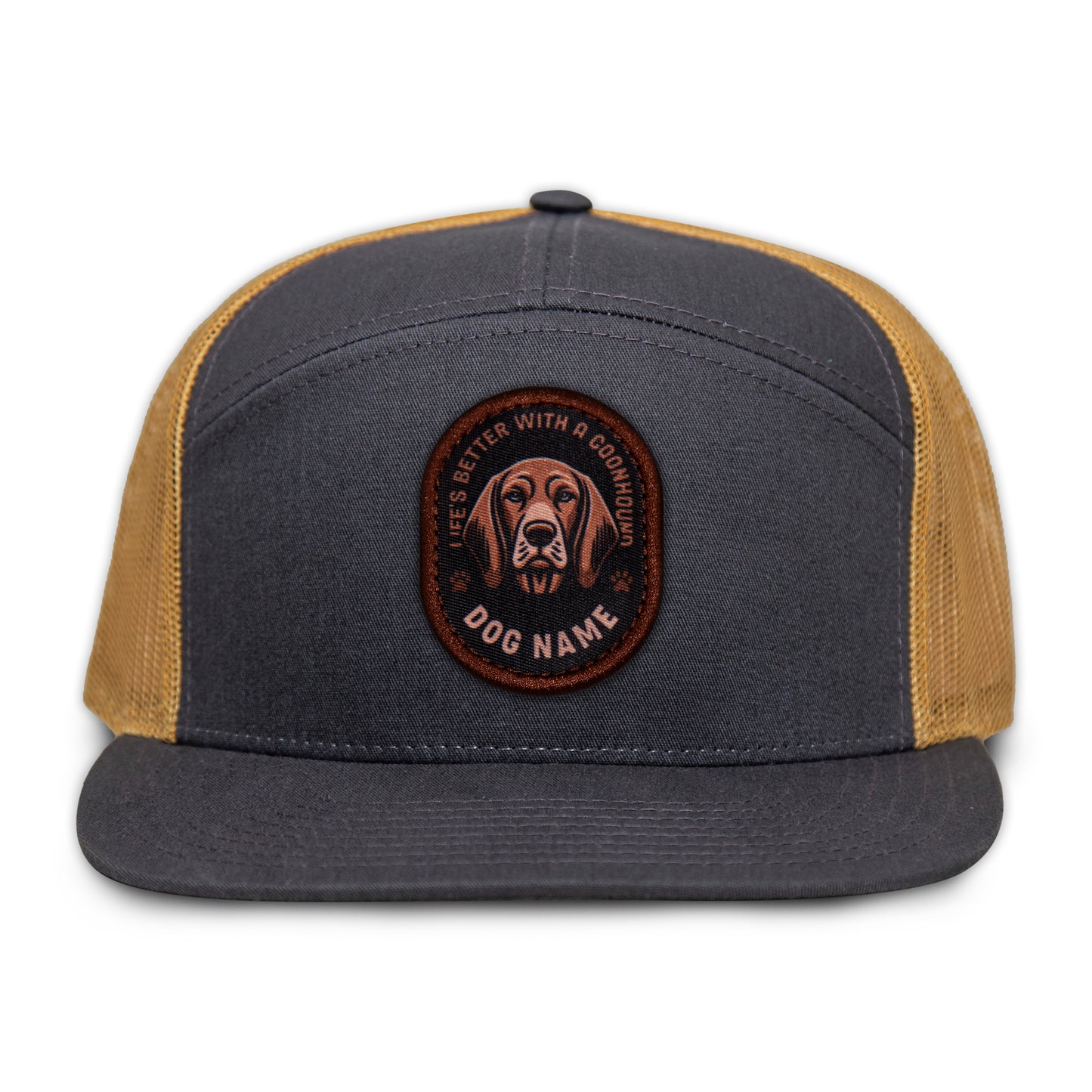 Coonhound (Brown) Flat Bill Trucker