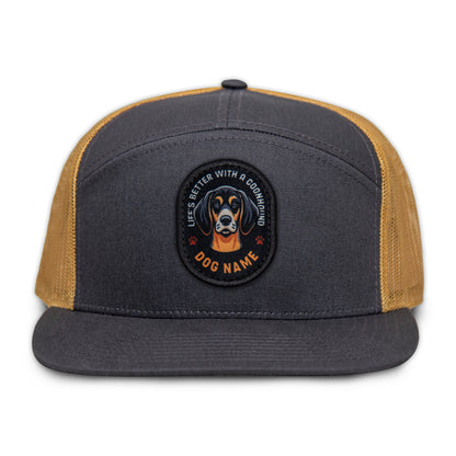 Coonhound (Black & Tan) Flat Bill Trucker