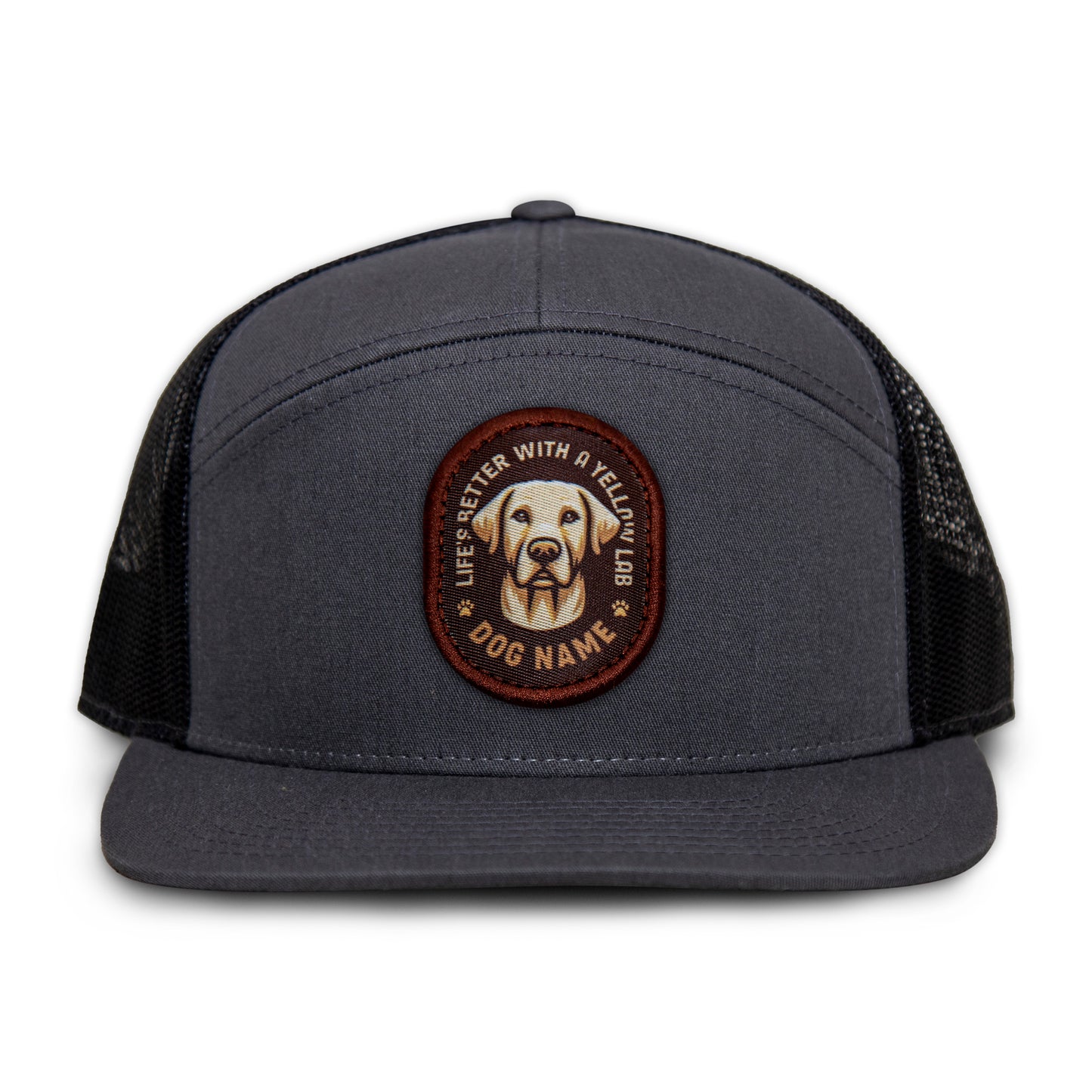 Yellow Lab Flat Bill Trucker