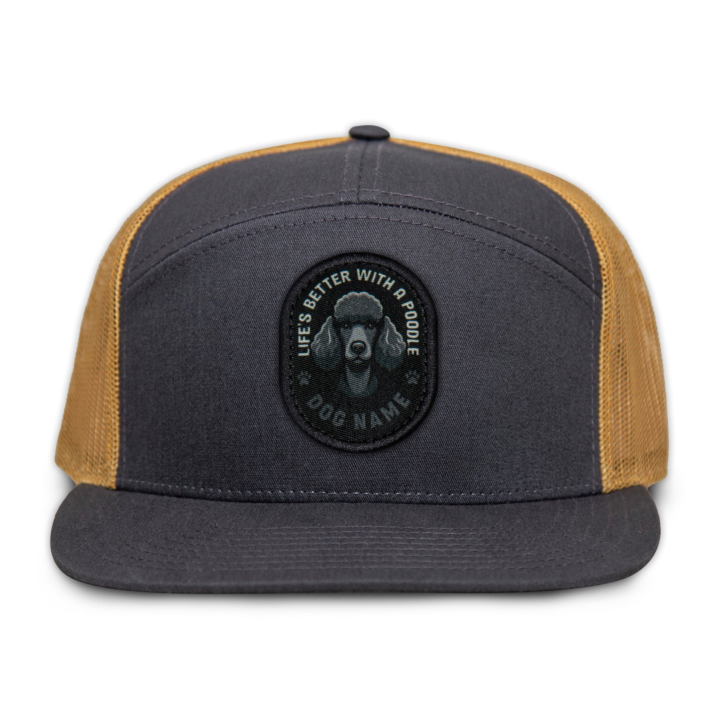 Poodle (Black) Flat Bill Trucker