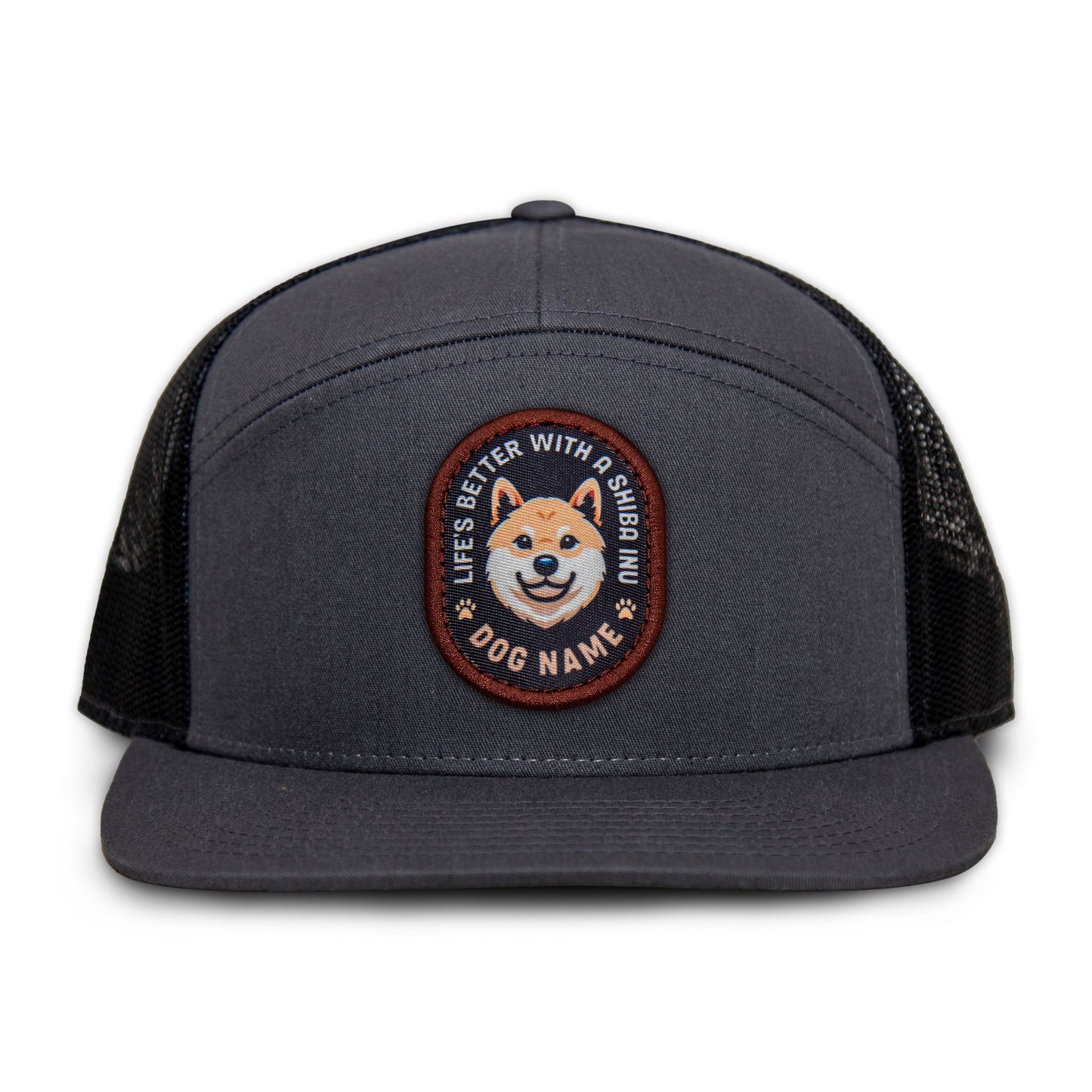 Shiba Inu Flat Bill Trucker