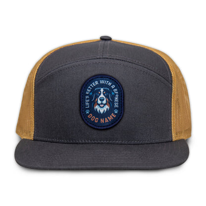 Bernese Mountain Dog Flat Bill Trucker