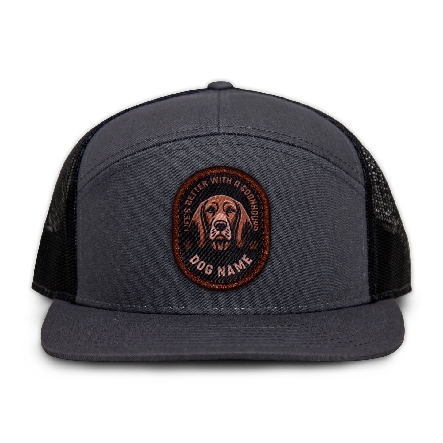 Coonhound (Brown) Flat Bill Trucker