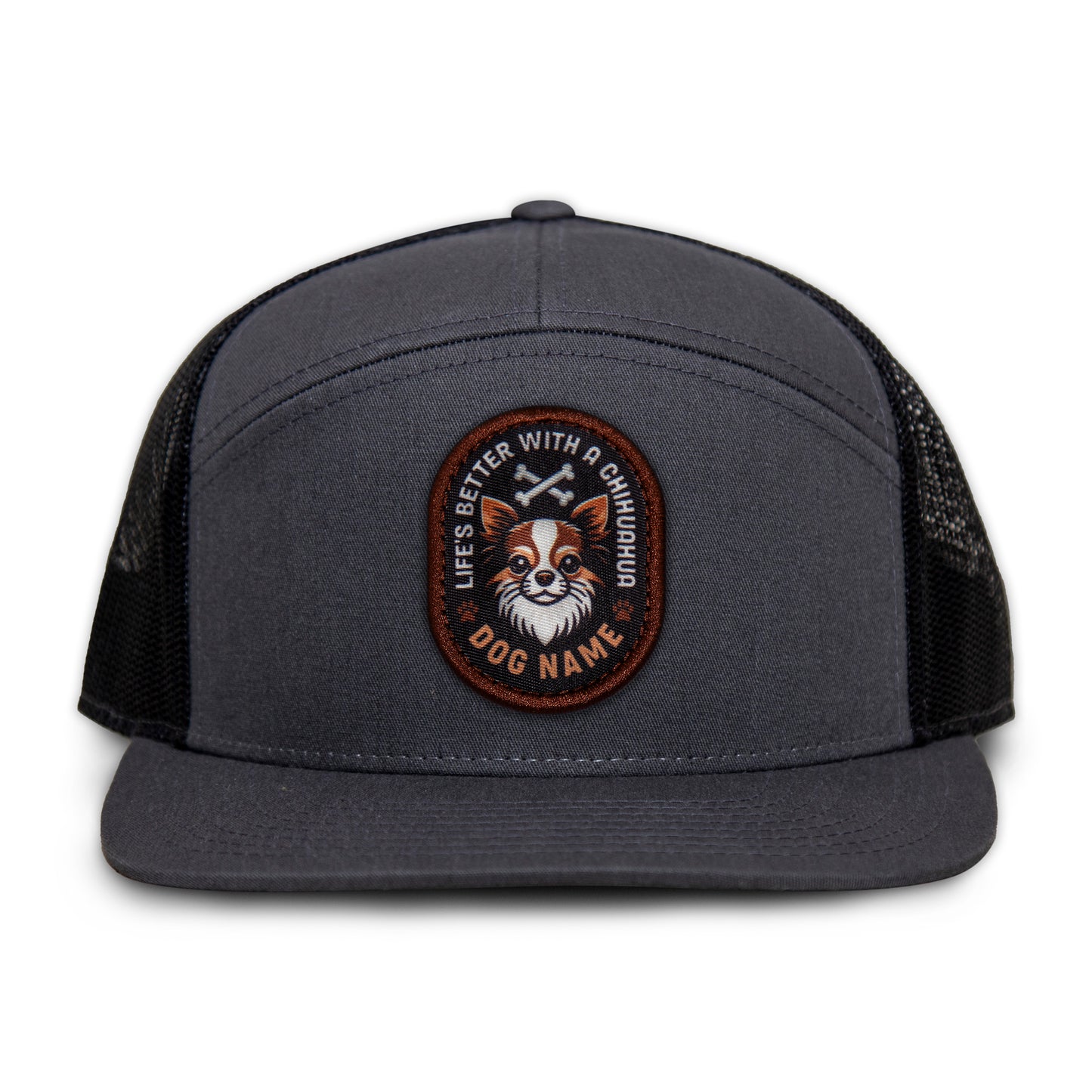 Chihuahua (Brown/White) Flat Bill Trucker