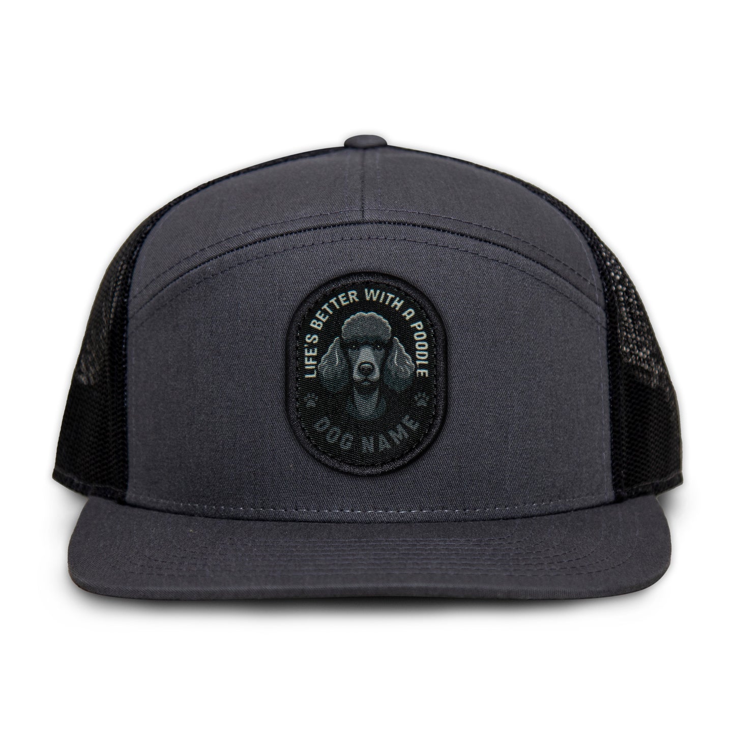 Poodle (Black) Flat Bill Trucker
