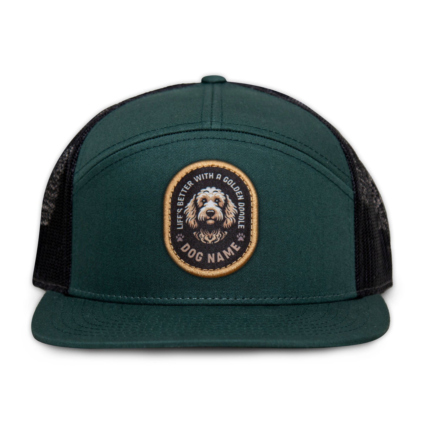 Golden Doodle Flat Bill Trucker