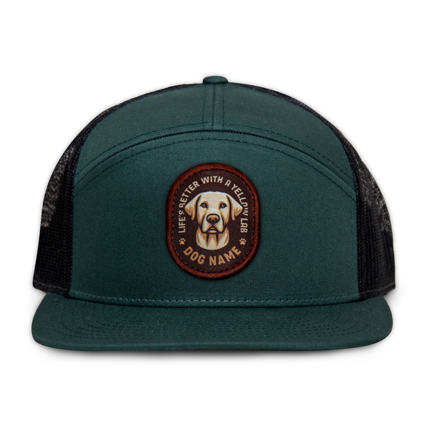 Yellow Lab Flat Bill Trucker