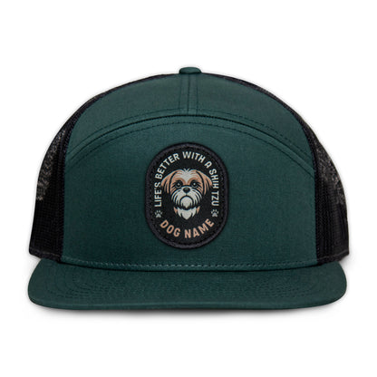 Shih Tzu Flat Bill Trucker