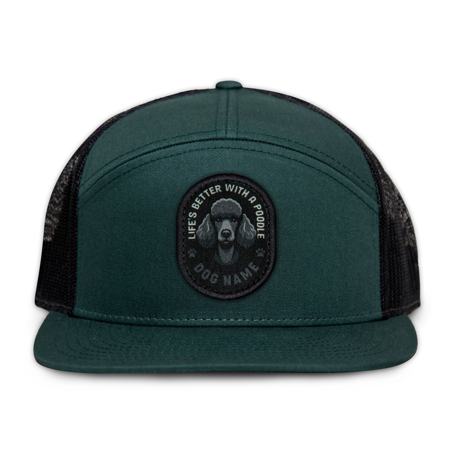Poodle (Black) Flat Bill Trucker