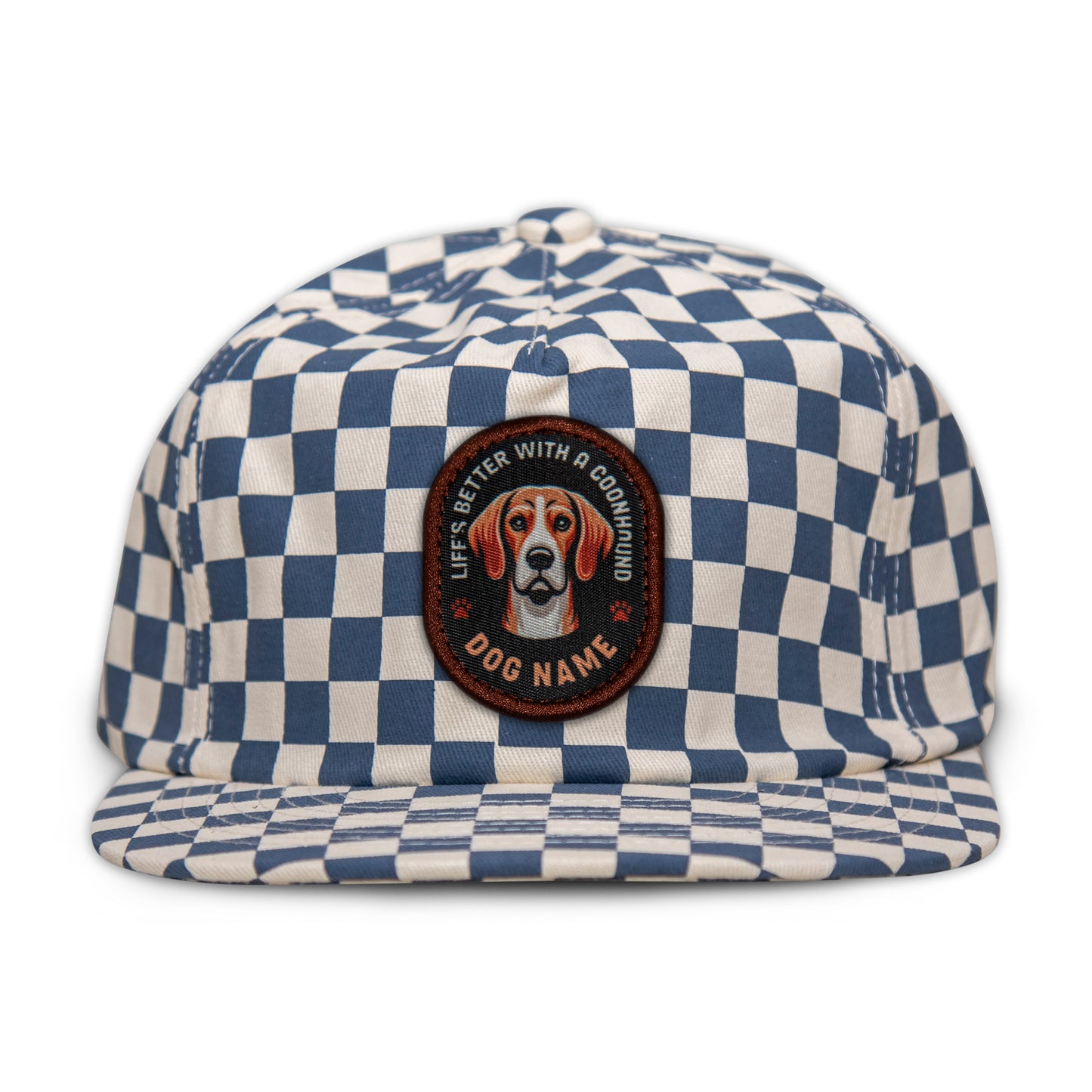 Coonhound (Red & White) Unstructured Checkerboard