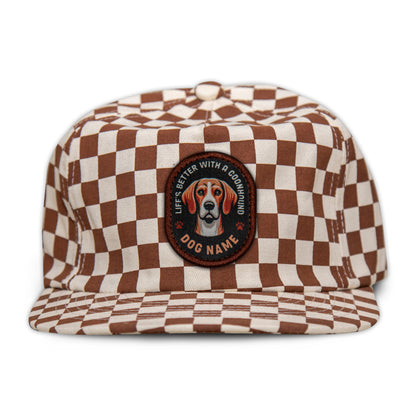Coonhound (Red & White) Unstructured Checkerboard