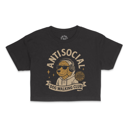 Antisocial Dog Walker Crop T-Shirt