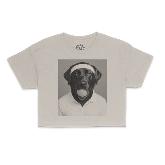 Chocolate Lab Retro Crop T-Shirt